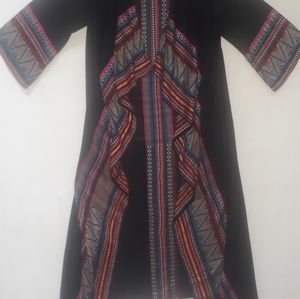 Chic Duster with Vibrant Stitching